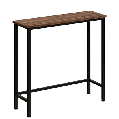 Narrow Console Table, 29.5" Small Entryway Table, Thin Hallway Tables, Slim Sofa Side Tables for Hallway, Living Room, Bedroom, Foyer, Wood-Grained Brown - color: Wood-grained Brown