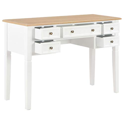 Home Office Desk,Modern Minimalist Style Game Table,Writing Desk for Student Study, Bedroom Dresser,Writing Desk White 43.1"x17.7"x30.5" Wood