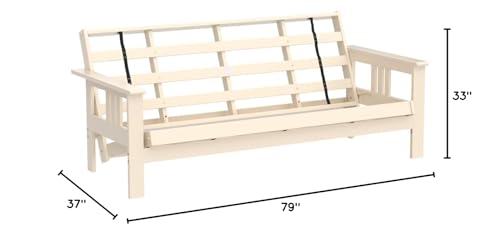 Kodiak Furniture Monterey Futon Frame, No Drawers, Antique White - color: Frame Only, size: No Drawers, style: Antique White Finish