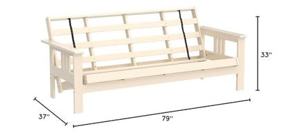 Kodiak Furniture Monterey Futon Frame, No Drawers, Antique White - color: Frame Only, size: No Drawers, style: Antique White Finish
