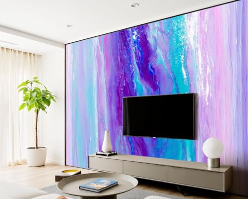 Peel and Stick Wallpaper Blue Green Teal Pink Purple Abstract Art Self Stick Wall Mural Removable Wallpaper Wall Decor for Living Room Boys Girls Bedroom Nursery