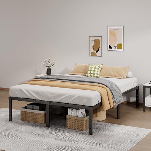 LUMUNANCE Metal Bed Frame Queen Size - 16 Inch Heavy-Duty Queen Platform Bed Frame No Box Spring Needed, Easy Assembly, Noise-Free, Sturdy Mattress Foundation, Underbed Storage Space - size: Queen, style: 16 Inch