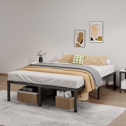 LUMUNANCE Metal Bed Frame King Size - 16 Inch Heavy-Duty King Platform Bed Frame No Box Spring Needed, Easy Assembly, Noise-Free, Sturdy Mattress Foundation, Underbed Storage Space - size: King, style: 16 Inch