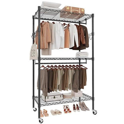 Whitmor Modern Industrial Wardrobe - color: 43 x 18 x 80 inch,Black