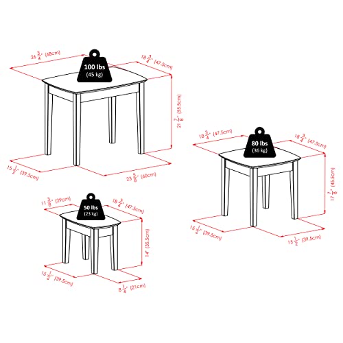 Winsome Bradley Nesting Tables, for Living Room, Walnut, Set of 3