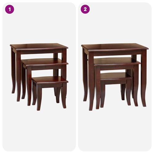 vidaXL Nesting Side Tables 3 pcs Brown 23.62 x 17.72 x 23.82 in