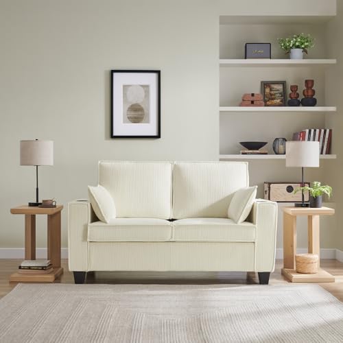 C Shaped End Table Set of 2, 23.2'' in Height Wooden Narrow Living Room Couch Side Table, 2 Tier Storage, Grain Wood Modern Nightstand for Bedroom, Apartment, Home Office (Natural Oak) - size: 2 Pack