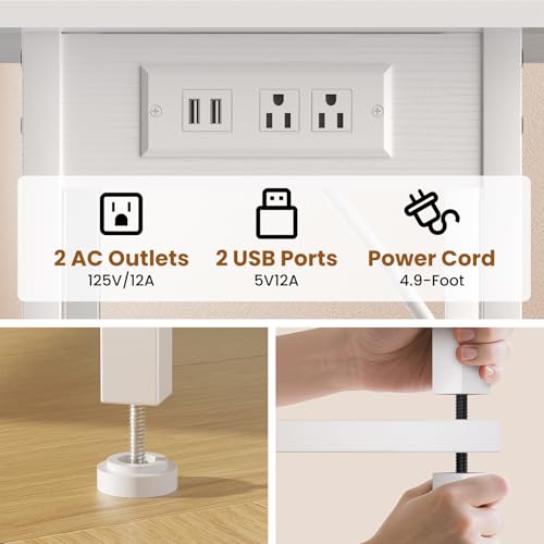 Asgolion Tall End Table with Charging Station, Tall Nightstand with Storage | 30 Inch Tall Side Table, Accent Table Stand, Small Entryway Table, Bedroom Tall Nightstand, Living Room, Office, White - color: White, size: 30"H