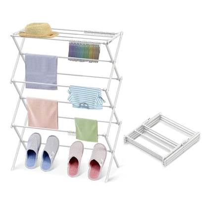 3-Tier Clothes Drying Rack Drying Rack Clothing Pure White-1pack | for Laundry - 40" x 28.8" x 14.2", Space Saving Foldable Household Indoor&Outdoor - color: Pure White