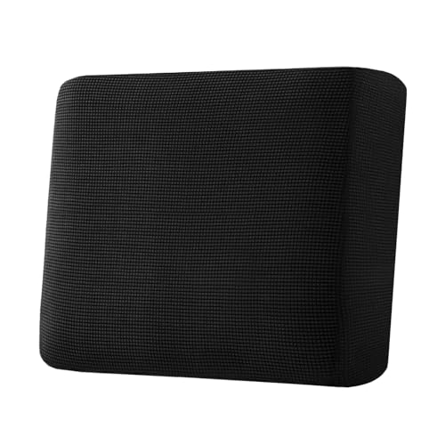 H.VERSAILTEX Super Stretch Individual Seat Cushion Covers Sofa Covers Couch Cushion Covers Slipcover Sets Thick Jacquard Textured Twill Fabric (1 Piece Chair Cushion Cover, Black) - color: Black, size: 1 Cushion Chair