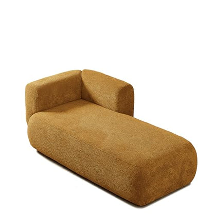 ERYE Boucle Upholstered Right Facing Chaise Lounge Indoor for Living Room Bedroom,Comfy Single Chaise Lounge Modern Leisure Recliner Sleeper Sofa Daybed, Easy Assemble - color: Orange/R