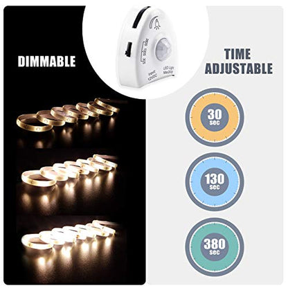 Under Bed Light Motion Sensor Dimmable Warm White LED Strip Night Light for Bedroom Stairs Cabinet Auto On Off Gentle Glow Single Kit 5FT - size: Single(5FT x 1)