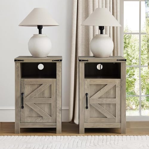 Farmhouse Entryway Table Set of 3, Console Table with Storage and 2 End Tables, Rustic Sofa Table Set for Living Room, Hallway, Bedroom, Grey - color: 3pcs-grey