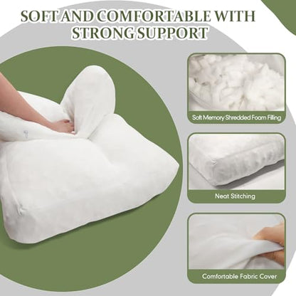 JZHLLA Shredded Foam Sofa Back Cushions Replacement Fluffy Memory Sponge Couch Pillow with Quilted Design 31x18x5 Inch Lumbar Support Pillow for Sofa Bed Floor - size: 1PCS