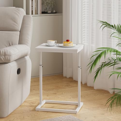 TUTOTAK End Table, Side Table, Tall Couch Table, Sofa Table | for Living Room, Bedroom, White TB01BW083P - color: White, size: 1 Pack, style: Large