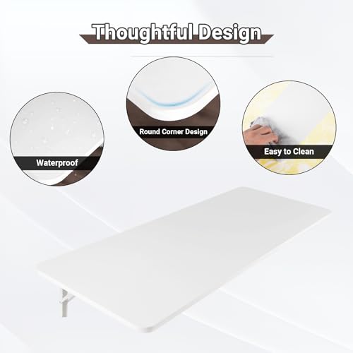 Neoaider Wall Mounted Folding Table 47.2”L x 19.7”W, White | Laundry Folding Table with Heavy Duty Metal Collapsible Shelf Brackets, Wall Mounted Desk Fold Down for Small Spaces - color: White, size: 47.2" x 19.7"