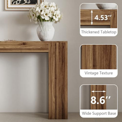 Spaco 63'' Narrow Long Console Table,Farmhouse Entryway Table Sofa Table with Storage,Wood Behind Couch Table for Living Room, Hallway,Foyer - color: Walnut (63'')