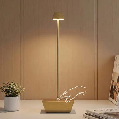 Rechargeable Table Lamps Battery Operated Lamp for Bedroom - color: T1005-Gold, size: 1pack