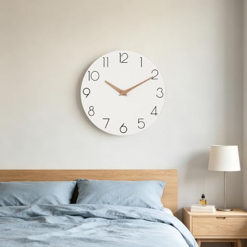 cicininc 8 Inch Battery Operated Wall Clock, Silent Analog, White | Kitchen | Office | Bedroom | Bathroom | Small Size | Easy-to-read Numbers - color: B_white, size: 8"