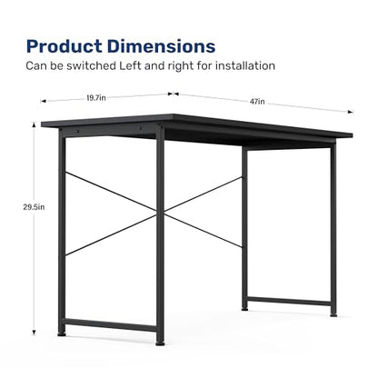 Small Space Writing Desk with Headphone Hooks, Modern Simple Design, Suitable for Study, Home Office and Living Room