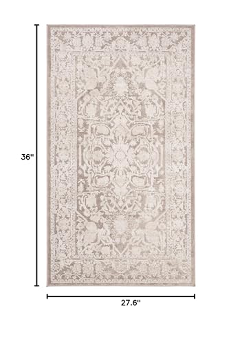 SAFAVIEH Reflection Collection Accent Rug - 2'3" x 3', Beige & Cream, Non-Shedding & Easy Cleaning, Ideal for Entryway, Living Room, Bedroom (RFT665A) - color: Beige/Cream, size: 2'3" x 3' (Rectangular)