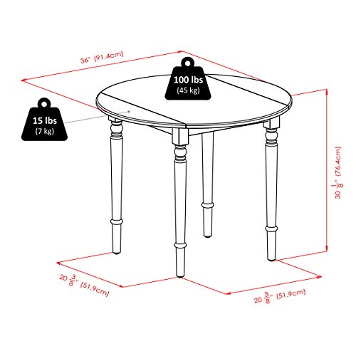 Winsome Sorella 5-pc Set Round Drop Leaf Table, Walnut - color: Walnut, size: Table + 4 Chairs