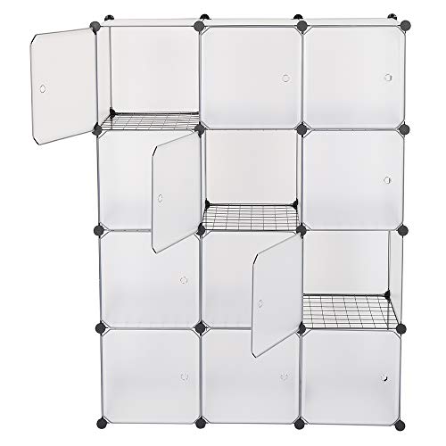 13.8 Inchs Cube Storage Organizer, Storage Cubes Shelves Bookshelf,Portable Closet Storage Shelves for Kids, Closet, Bedroom, Bathroom, Office White (12-Cube)