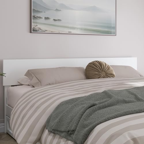 AFI, Orlando King Adjustable Modern Solid Wood Panel Headboard, White - color: White, size: King (U.S. Standard)