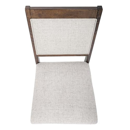 HomePop Open Back Upholstered Wood Frame Dining Chairs -Neutral Textured Solid (Set of 2) - color: Neutral Textured Solid (Set of 2), style: Pack of 2