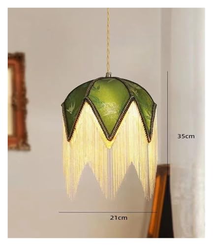 Chandelier, V-intage Tassel headboard Pendant Light, French Cloth lampshade, Bedroom Small Chandelier Apartment Room Ceiling Lighting(Warm) - size: Warm