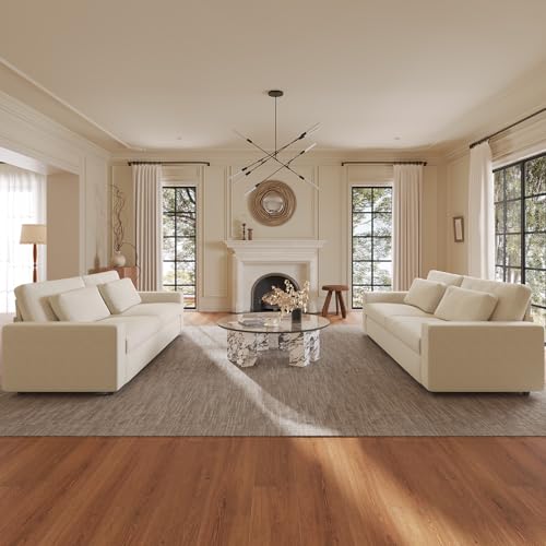 Guyii 104.72" Oversized Sofa Set of 2, Extra-Wide & Deep Loveseat Sofa, 3 Seater Sofa with 2 Pillows, Modern Polyester Sofa Couch for Living Room, Bedroom, Home, 330 Lbs Capacity - size: 104.72"