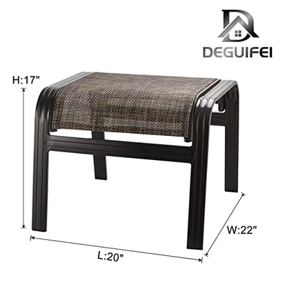 Patio Footstools Outdoor Foot Rest Aluminum Ottomans Samll Seat Wicker Furniture Patio Ottoman 2 Pieces Brown - color: 2 Pieces-brown