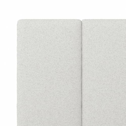 Nathan James Marissa Wall Mounted Upholstered Headboard, 3 Panel Headboard with Textured Boucle Upholstery for Queen Bed, White