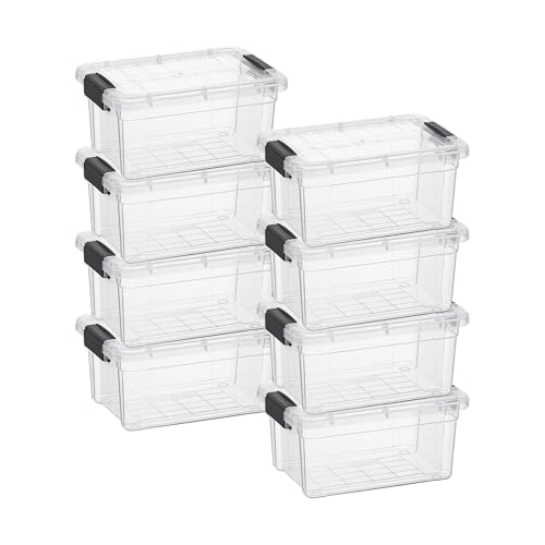 Superio Clear Storage Bins with Lids, 3 Quart BPA Free Plastic Containers, Transparent Boxes for Organizing, Stackable Crates, Organizer Totes for Home, Office, School, and Dorm - size: 3.5 Qt, style: 8 Pack