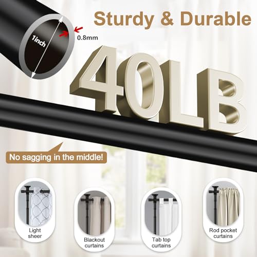 Room Divider Curtain Rod - 4-10ft(H) 28-171inch(W) Adjustable No Drilling Curtain Divider for Room Separation,Heavy Duty Floor to Ceiling Curtain Stand,Wall Divider for Space Separator Partition,Black