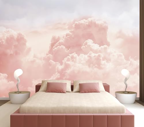 Eierme-Sun and Cloud Background with a Pastel Colored Mural Wallpaper Peel and Stick 160" x 114" - color: No.6, size: 160" x 114"