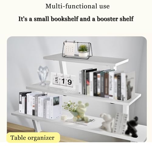 24x7.8 in Clamp on Desk Shelf, Adjustable Floating Desks Shelf Space Saving Desktop Extender Storage Organizer for Office, Dorm, Home Desk Organization, White - size: 24x8in
