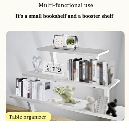 24x7.8 in Clamp on Desk Shelf, Adjustable Floating Desks Shelf Space Saving Desktop Extender Storage Organizer for Office, Dorm, Home Desk Organization, White - size: 24x8in