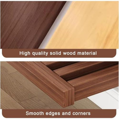 Folding Wall Table Wooden Hanging Wall Mounted Shoe Bench Ventilated Hidden Flip Down Seat Multi-Functional Floating Bedside Table - color: Natural Wood