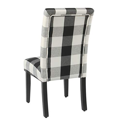 HomePop Parsons Dining Chair - Black Plaid (Set of 2) - color: Black Plaid(set of 2), style: Pack of 2