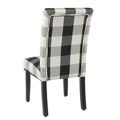 HomePop Parsons Dining Chair - Black Plaid (Set of 2) - color: Black Plaid(set of 2), style: Pack of 2