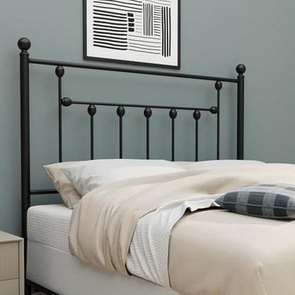 Victorian Metal Headboards, Adjustable Height Iron Frame, Rustic Farmhouse Style, Elegant and Durable Design, Easy Assembly, Universal Fit for Kids & Adults, King Size, Black Finish - size: King, style: Victorian