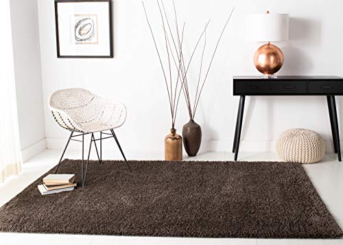 SAFAVIEH August Shag Collection Accent Rug - 2'3" x 4', Brown, Solid Design, Non-Shedding & Easy Care, 1.2-inch Thick Ideal for High Traffic Areas in Entryway, Living Room, Bedroom (AUG900T) - color: Brown, size: 2'3" x 4' (Rectangular)