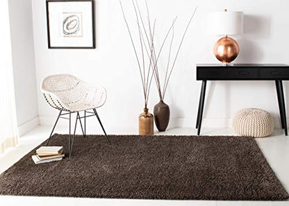 SAFAVIEH August Shag Collection Accent Rug - 2'3" x 4', Brown, Solid Design, Non-Shedding & Easy Care, 1.2-inch Thick Ideal for High Traffic Areas in Entryway, Living Room, Bedroom (AUG900T) - color: Brown, size: 2'3" x 4' (Rectangular)