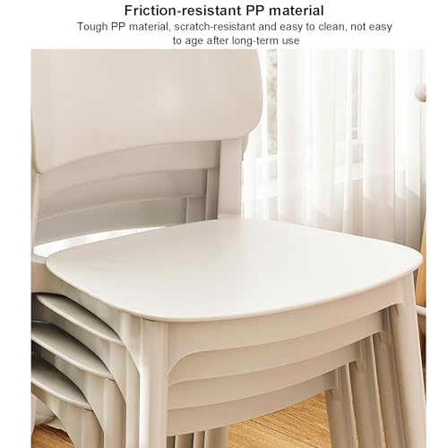 Set of 4/5/6 Plastic Dining Chair, Stackable Kitchen Chairs Modern Armless Side Chairs for Indoor Outdoor Living Room Restaurant, Space-Saving, No Assembly (5 Pack(15x17x31inch), White)