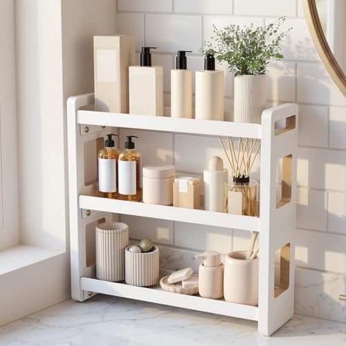Bathroom Counter Organizer, Vanity Organizer, Perfume Organizer | Bathroom Organizers and Storage, Bathroom Sink Shelf, Countertop Organizer, Makeup Organizer, Cologne Stand - color: White 3 Tier