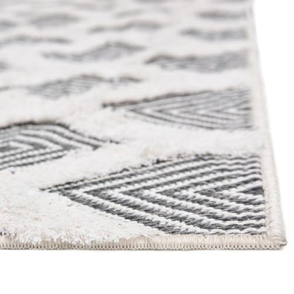 Rugs.com - Sabrina Soto Casa Rug – 12 Ft Runner Anthracite Gray Cotton Textured Runner – Modern Geometric Design for Hallways and Entryways - color: Anthracite Gray, size: 2'7" x 12' (Runner)