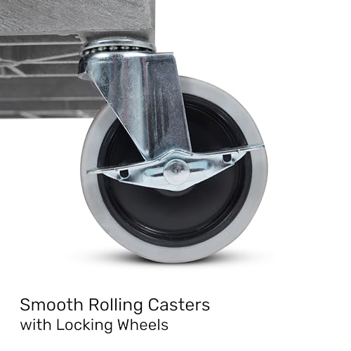 Tubstr 3-Tier Rolling Utility Cart with Wheels | Supports 300 lbs. Total | Heavy-Duty Capacity for Garage Storage, Office Spaces, & Kitchen Use | Durable Tool Cart with Locking Wheels (Gray, 32 x 18) - color: Gray