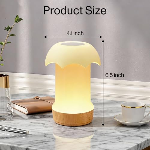 Night Light, Dimmable Touch Lamp for Bedroom - Portable Table Bedside Lamp with 4 Brightness Levels & 13 RGB Colors, Night Lights for Baby Nursery and Bathroom (Umbrella-Shaped)