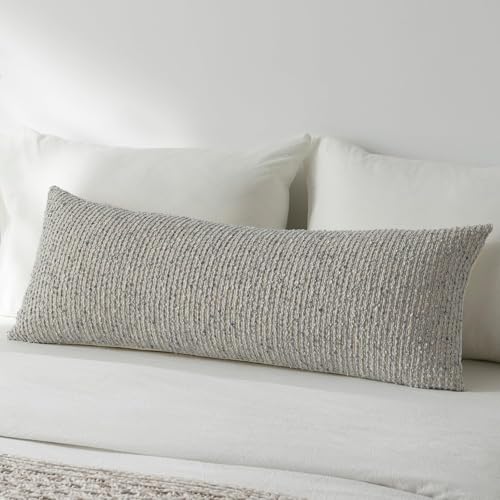 14x36 Blue Decorative Body Pillow Cover for Bed Textured Boucle Striped Chic Morden Boho Accent Farmhouse Rectangular Long Lumbar Throw Pillow Case for Bedroom Living Room Home Decor Couch Sofa - color: Blue, size: 36" x 14" (Pack of 1)